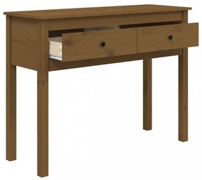 mézbarna tömör fenyőfa tálalóasztal 100 x 35 x 75 cm