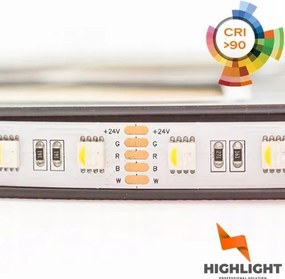 10m Led szalag CRI90 Rgbw meleg 5050 24V 19,2W 60D