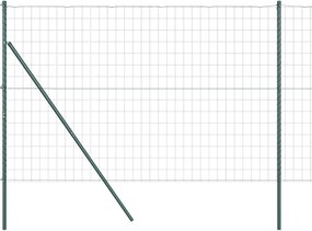 vidaXL Kerítés oszlopokkal Zöld 1,5 x 10 m Acél és PVC