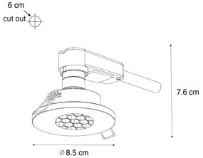 Modern fürdőszobai beépített spotlámpa arany IP54 - Shed Honey
