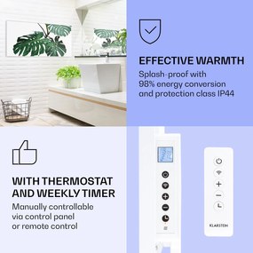 Klarstein Wonderwall Air Art Smart, infravörös hősugárzó, 120 x 60 cm, 700 W, zöld levél