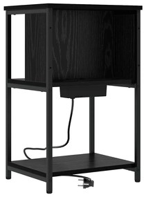 Éjjeliszekrény 2 pcs Musta tammi 38 x 31 x 61 cm Faanyag