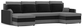 MILTON III U alakú kinyitható kanapé Fekete /piros