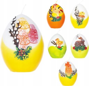Karácsonyi gyertya húsvéti tojás színes 8x10cm kakas csirke nyúl tojás tavasz