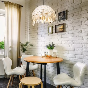 RENDL RARA függőlámpa fehér PVC/fekete 230V LED E27 15W