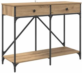 vidaXL Konzolasztal fiókkal Artisan tölgy 100 x 39 x 78,5 cm Faanyag