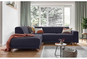 Antracitszürke kinyitható-tárolóhelyes sarokkanapé (bal oldali-L alakú) Classy Sophie – Miuform