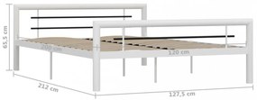 fehér és fekete fém ágykeret 120 x 200 cm