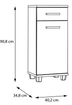 Fürdőszobaszekrény VENOM zöld/artisan tölgy