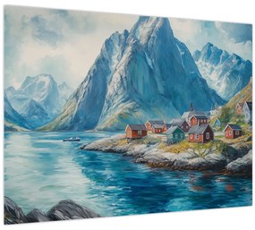 Kép - Norvég falu (70x50 cm)