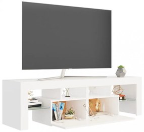 fehér TV-szekrény LED-lámpákkal 140 x 36,5 x 40 cm