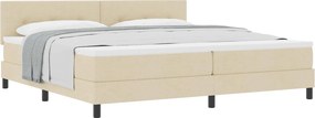 vidaXL Boxrugós ágy matracmal fejtámlával Krém 200 x 200 cm szövet