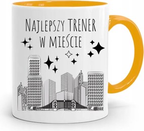 Edzőnőnek Edzőterem Bögre Sárga Ajándék fényképes nyomtatással