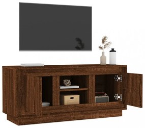 barna tölgy színű szerelt fa TV-szekrény 102x35x45 cm