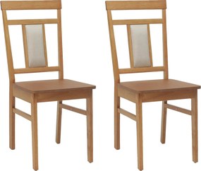 vidaXL Étkezőszék 2 pcs Természetes Tömör Gumi Fa