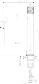 Invena Moonlight, magas mosdócsap h-312, fekete-rózsa arany, INV-BU-77-W14-V