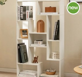 Könyvespolc dőlésgátló szettel 84 x 29 x 25 cm Fehér