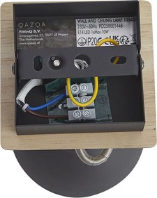 Ipari spotlámpa fekete, fa, forgatható és dönthető - Jakub