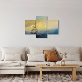Kép - Egy hajó festménye a tengeren (90x60 cm)