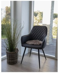 Sötétkék kárpitozott karfás étkezőfotel szett 2 db-os Harbo – House Nordic