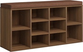 vidaXL barna tölgy szerelt fa cipőtároló pad 103x30x48 cm