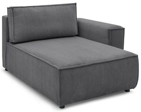 Sötétszürke kordbársony kanapé modul (jobb oldali) Nihad modular – Bobochic Paris