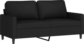 vidaXL kétszemélyes fekete bársony kanapé 140 cm