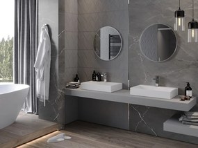 Mexen Loft kerek fürdőszobai tükör 60 cm, inox keret - 9850-060-060-000-10