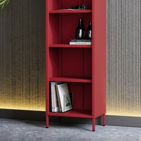 Könyvespolc MARIO, 500 x 1800 x 350 mm, Modern: piros