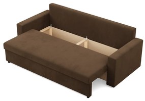 Zeus kanapéágy, szövet anyag, bonell töltet, egyenes kartámasz, barna