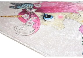 Elefántcsont színű mosható gyerek szőnyeg 80x120 cm Cute Unicorn – Vitaus