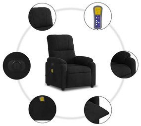 fekete mikroszálas szövet elektromos dönthető masszázsfotel