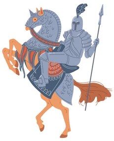 Illusztráció Vector isolated illustration of medieval knight, sabelskaya