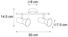 Mennyezeti reflektor bronz forgatható és dönthető - Karin 2