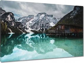 Festmények 120x80 Fa házikó a hegyekben