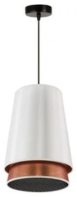 Duolla - Csillár zsinóron BELL SHINY 1xE27/15W/230V átm. 25 cm fehér/réz