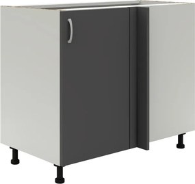 Benita 1 ajtós Alsó konyhaszekrény Antracit-Fehér 98x50x80 cm N