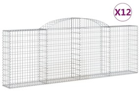 12 db íves horganyzott vas gabion kosár 300 x 30 x 100/120 cm