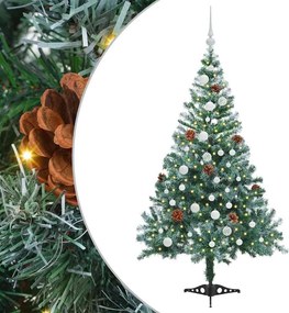 vidaXL Mű karácsonyfa 150 LED-del állvánnyal Zöld 150 cm PVC és Acél