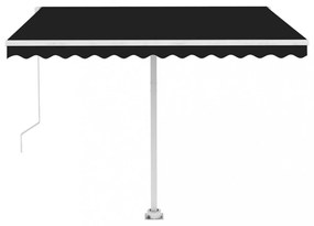 antracitszürke kézzel kihúzható póznás napellenző 350 x 250 cm