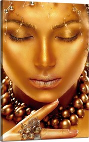 Vászonkép Aranyarcú nő Ékszerek Művészet 50x80 cm