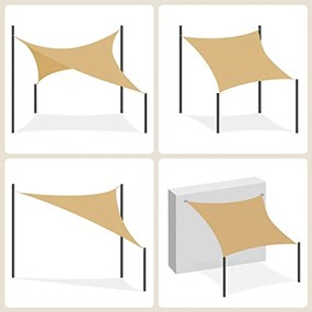 SONGMICS Napvitorla 3x5 m, homok sárga