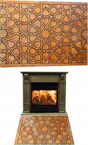 Kandalló Alatti Üveg Edzett Üveg Állvány Méret 60x52cm Grafika Mozaik