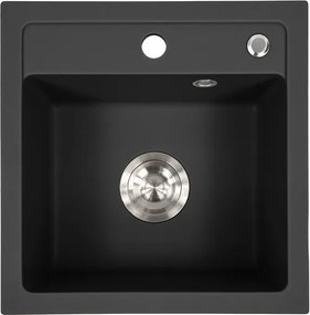 Nia szögletes egy medencés gránit mosogató fekete