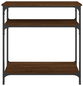 barna tölgyszínű szerelt fa tálalóasztal 75x29x75 cm