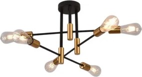 UNIVERSO Mennyezeti lámpa 6xE27 max.40w D520x270mm IP20 Óarany/fekete 5év