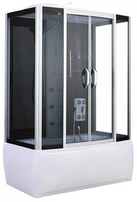 Emilia 85x150 cm hidromasszázs kádkabin elektronikával Black