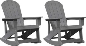 vidaXL Adirondack hintás székek 2 pcs Világosszürke HDPE