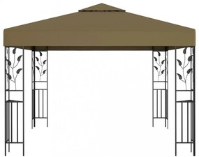 tópszínű pavilon LED fényfüzérrel 3 x 3 m