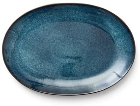 Fekete-kék kőedény tányér Gastro Dark Blue/Black – Bitz